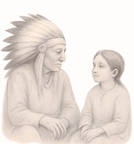 enfant et gd père amerindien